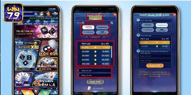Hướng dẫn nạp tiền 79Win chi tiết