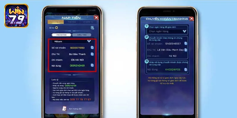Điều kiện nạp tiền 79Win