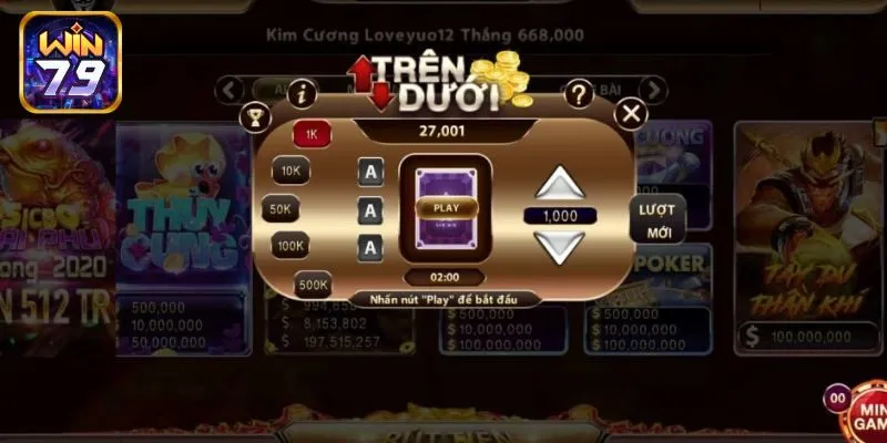 Hướng dẫn về quy tắc chơi mini game trên dưới